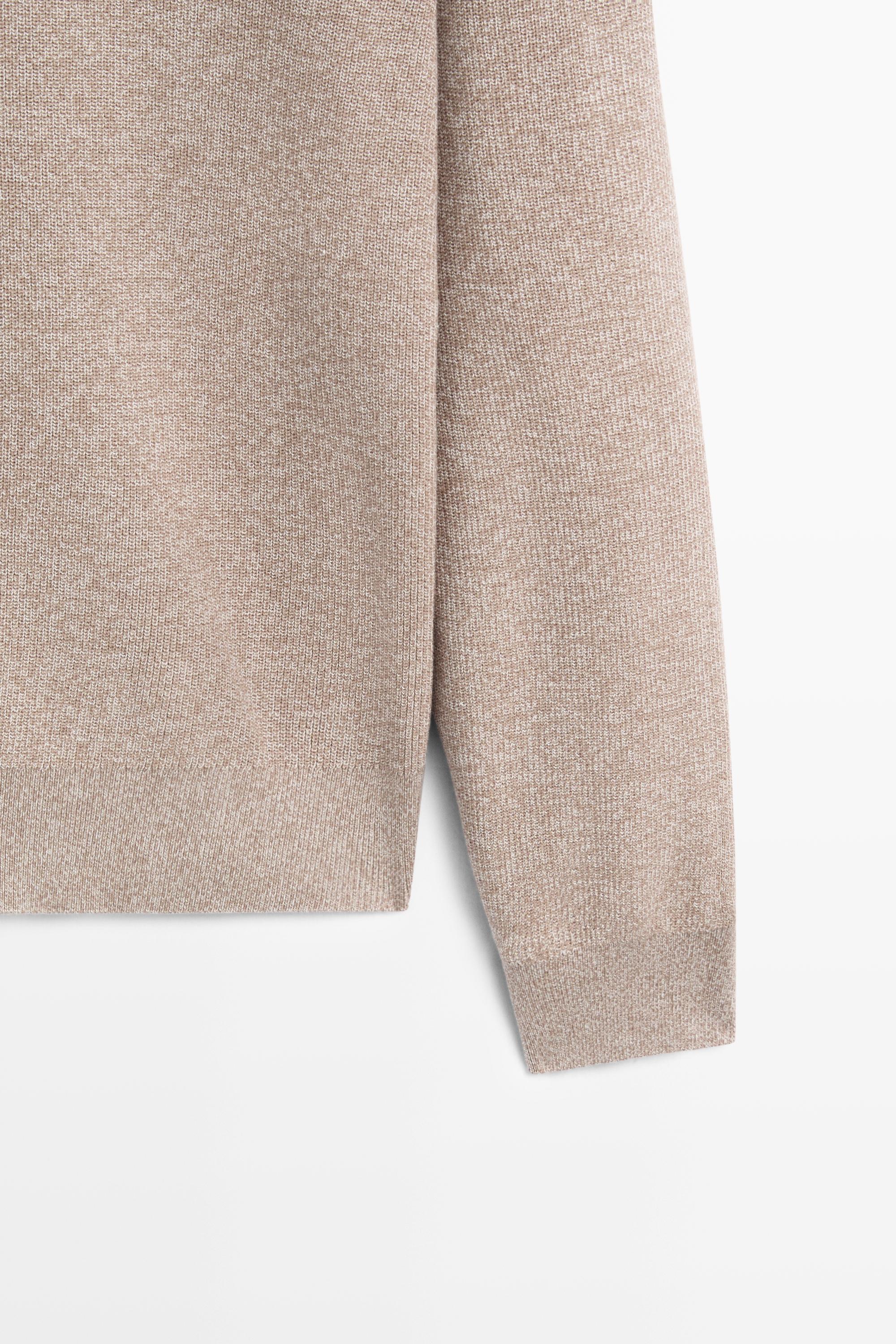 Pull polo en maille moulinée 100 % coton